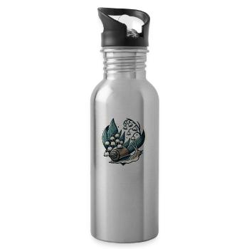Lily of the Valley Snail - Water bottle with straw - silver - Right