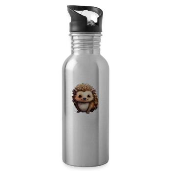 Igel kindlich - Trinkflasche mit integriertem Trinkhalm - Lightsilver - Rechts