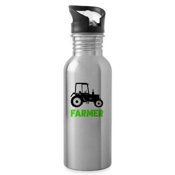traktor farmer - Trinkflasche mit integriertem Trinkhalm - Lightsilver - Rechts