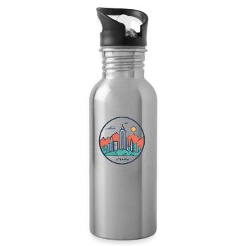 Atlanta Georgia Geschenk Geschenkidee - Trinkflasche mit integriertem Trinkhalm - Lightsilver - Rechts