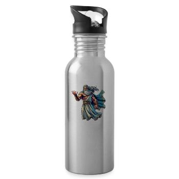 Zeus Comic 1 - Water bottle with straw - silver - Right