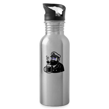 Capitaine Bière - Gourde avec paille intégrée - argent clair - Droite
