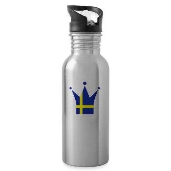 Schweden - Trinkflasche mit integriertem Trinkhalm - Lightsilver - Rechts