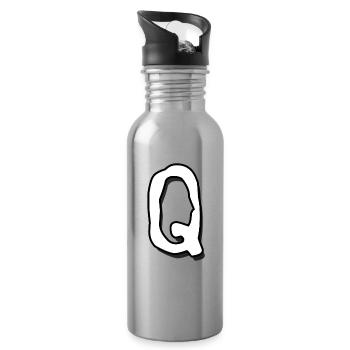 Q lettre cadeau d’Halloween - Gourde avec paille intégrée - argent clair - Droite