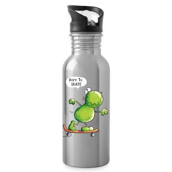 Born To Skate Frosch - Trinkflasche mit integriertem Trinkhalm - Lightsilver - Rechts