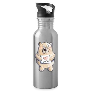 Hug Me Bär I Teddy Love - Gourde avec paille intégrée - argent clair - Droite
