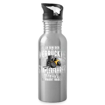 Staplerfahrer - Trinkflasche mit integriertem Trinkhalm - Lightsilver - Rechts