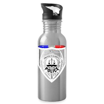 policeman - Water bottle with straw - silver - Right