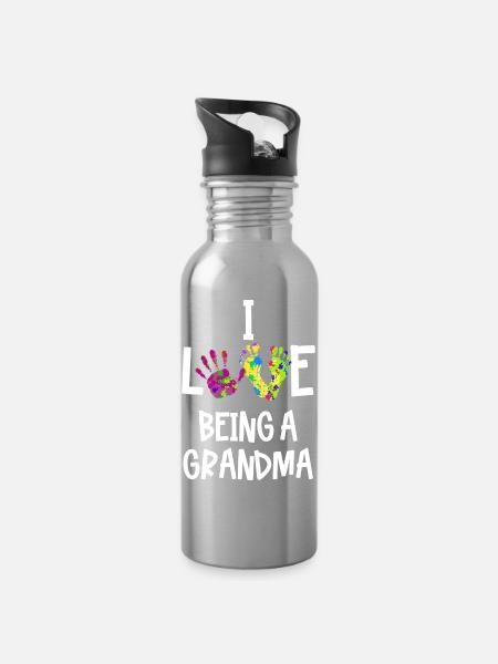 Déclaration Retraite Vieille Femme Grand-mère Grand-mère - Gourde avec paille intégrée - argent clair