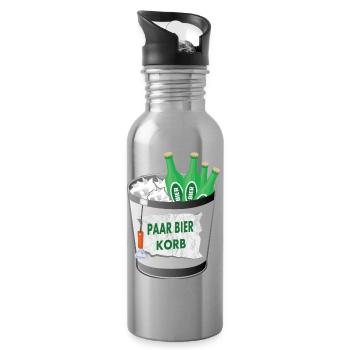 Paar Bier Korb - Trinkflasche mit integriertem Trinkhalm - Lightsilver - Rechts