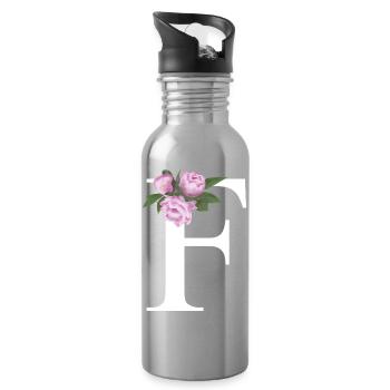F - Trinkflasche mit integriertem Trinkhalm - Lightsilver - Rechts