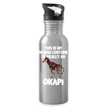 Okapi Zoo Expedition - Water bottle with straw - silver - Right