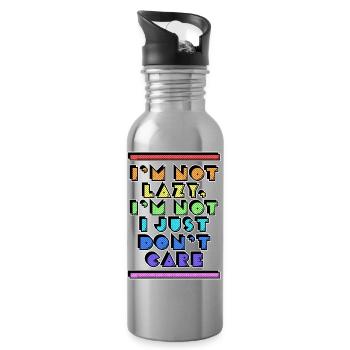 Anyway, cool saying, attitude doesn't matter to me - Water bottle with straw - silver - Right