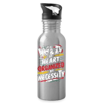 Organisation und Emotionen im Graffiti-Stil - Trinkflasche mit integriertem Trinkhalm - Lightsilver - Rechts
