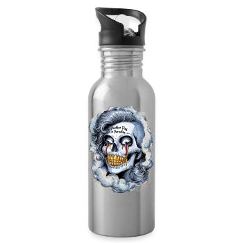 Another Day in Paradise - Skeletal Skull - Water bottle with straw - silver - Right