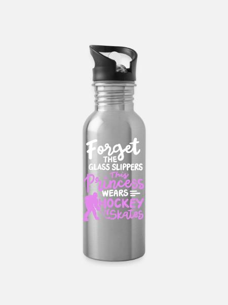 Eishockey Mädchen Hockey Schlittschuhe - Trinkflasche mit integriertem Trinkhalm - Lightsilver
