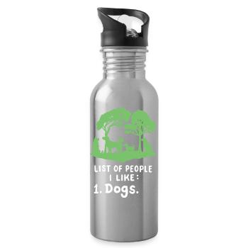 Hundeliebhaber Hundebesitzer - Trinkflasche mit integriertem Trinkhalm - Lightsilver - Rechts