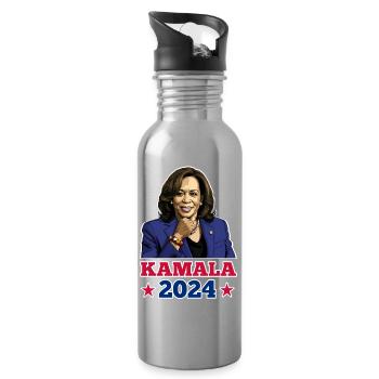 KAMALA 2024, KAMALA HARRIS POUR LA PRÉSIDENCE - Gourde avec paille intégrée - argent clair - Droite