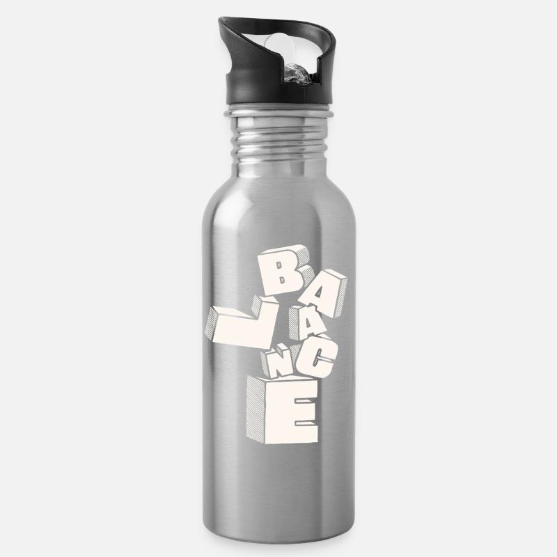 Saldo in 3D-Blockbuchstaben - Trinkflasche mit integriertem Trinkhalm - Lightsilver
