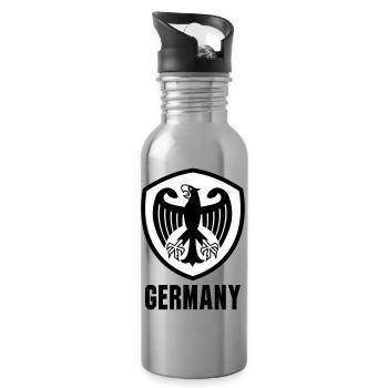 Federal Eagle Coat of Arms Germany - Water bottle with straw - silver - Right