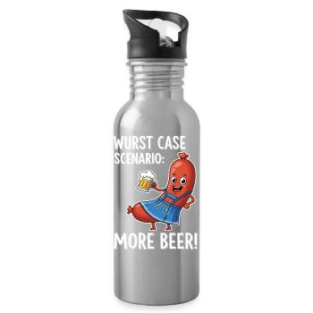 Sausage Case Scenario: More Beer ! - Water bottle with straw - silver - Right