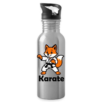 Karate Fuchs - Trinkflasche mit integriertem Trinkhalm - Lightsilver - Rechts