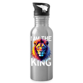 I am the King Lion - Water bottle with straw - silver - Right