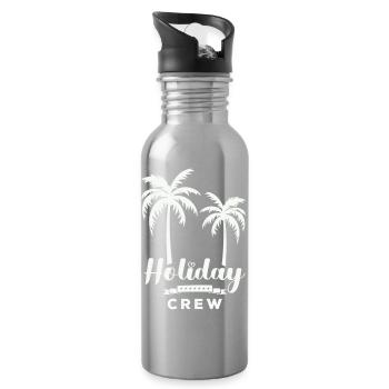 Holiday Crew Palm Design - Water bottle with straw - silver - Right