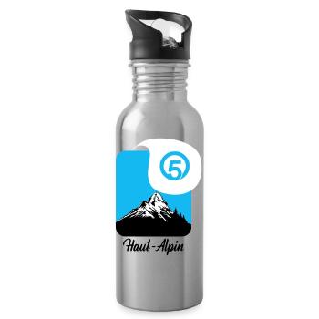 Haut Alpin département des hautes alpes 05 - Water bottle with straw - silver - Right