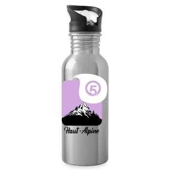 Haut-Alpine 05 Departement der Hautes-Alpes - Trinkflasche mit integriertem Trinkhalm - Lightsilver - Rechts