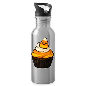 CandyCorn Cupcake Charme - Trinkflasche mit integriertem Trinkhalm - Lightsilver - Rechts