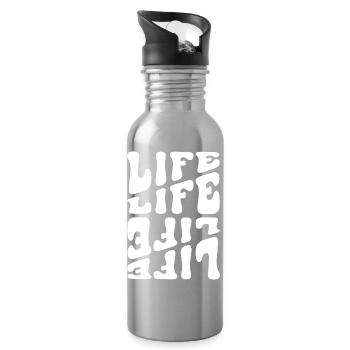 Life like Letters Psychedelic - Trinkflasche mit integriertem Trinkhalm - Lightsilver - Rechts