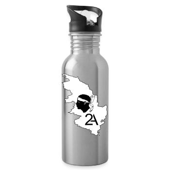 Corse du sud - Gourde avec paille intégrée - argent clair - Droite