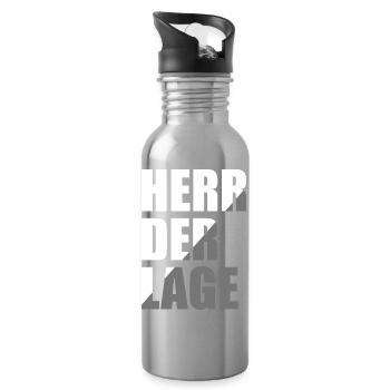 Herr der Lage - Trinkflasche mit integriertem Trinkhalm - Lightsilver - Rechts