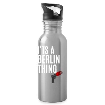 Berlin Thing New Year's Eve - Water bottle with straw - silver - Right