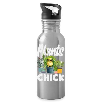 Garden & Plant Lovers Gifts - Water bottle with straw - silver - Right