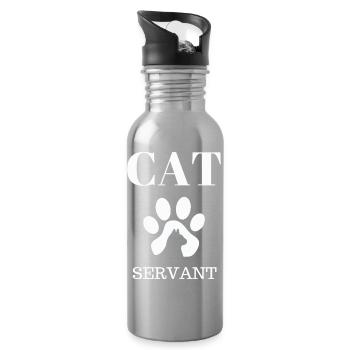 Serviteur Patte de Chat - Gourde avec paille intégrée - argent clair - Droite