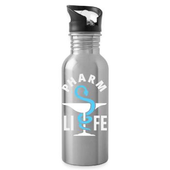 Apotheker Pharmazeutisch-technischer - Trinkflasche mit integriertem Trinkhalm - Lightsilver - Rechts
