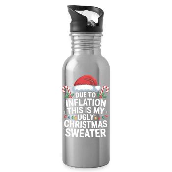 T-shirt de laide inflation de Noël - Gourde avec paille intégrée - argent clair - Droite