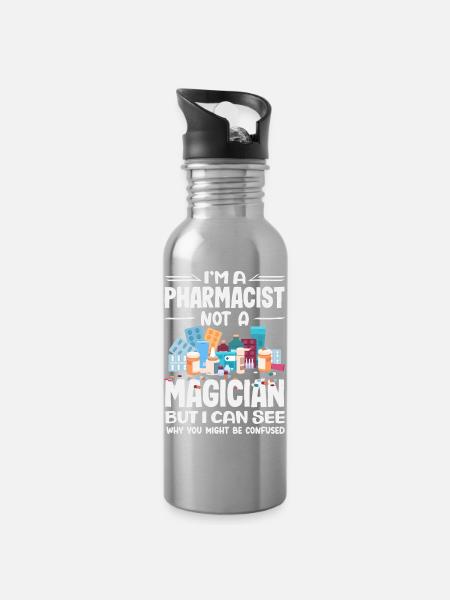 Apotheker Pharmazeutisch-technischer - Trinkflasche mit integriertem Trinkhalm - Lightsilver