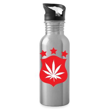 Cannabis - Weed - Legalize - Gourde avec paille intégrée - argent clair - Droite