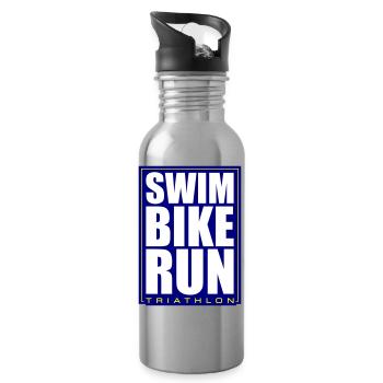 Triathlon Natation Course Cyclisme - Gourde avec paille intégrée - argent clair - Droite