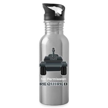 Panzerarmee – Military SymbolTee - Trinkflasche mit integriertem Trinkhalm - Lightsilver - Rechts