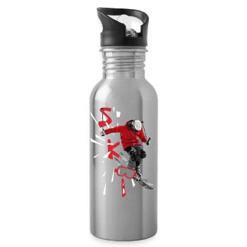 Ski - Skiurlaub - Skifahren - Trinkflasche mit integriertem Trinkhalm - Lightsilver - Rechts