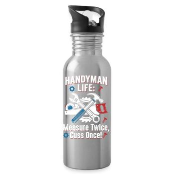 Craftsman's life: measure twice - Water bottle with straw - silver - Right