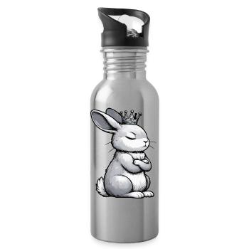 Rabbit Bunny Bunny Long Eared Thumper Ram - Water bottle with straw - silver - Right
