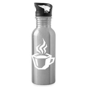 Kaffee Tasse Symbol - Trinkflasche mit integriertem Trinkhalm - Lightsilver - Rechts