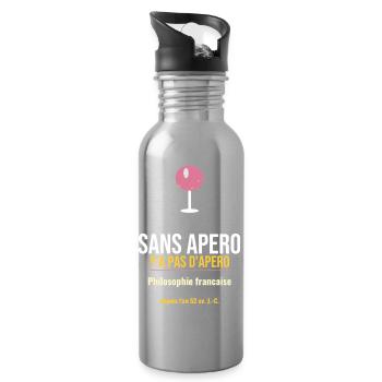 Sans Apero: Philosophie Française - Gourde avec paille intégrée - argent clair - Droite