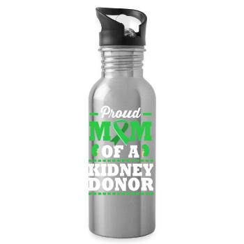 Don d’organes par don de rein - Gourde avec paille intégrée - argent clair - Droite