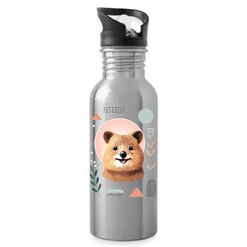 Quokka - Gourde avec paille intégrée - argent clair - Droite
